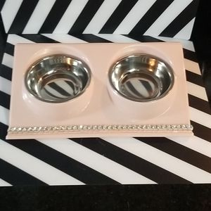 Pink bling pet bowls
